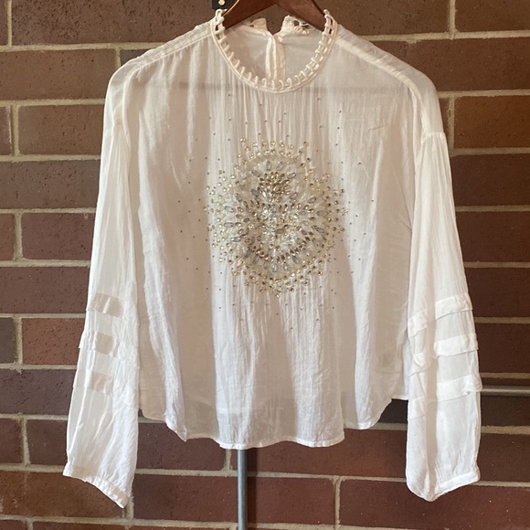 ✨Free People Heart of Gold blouse EUC - Picture 4 of 9